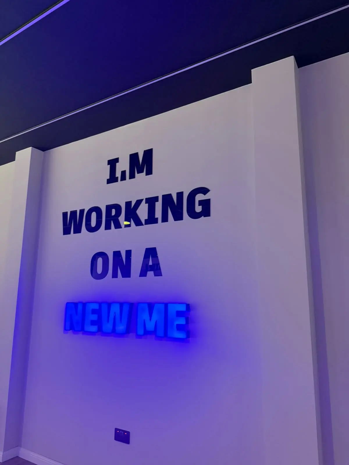 Motivational wall inside the group classes studio